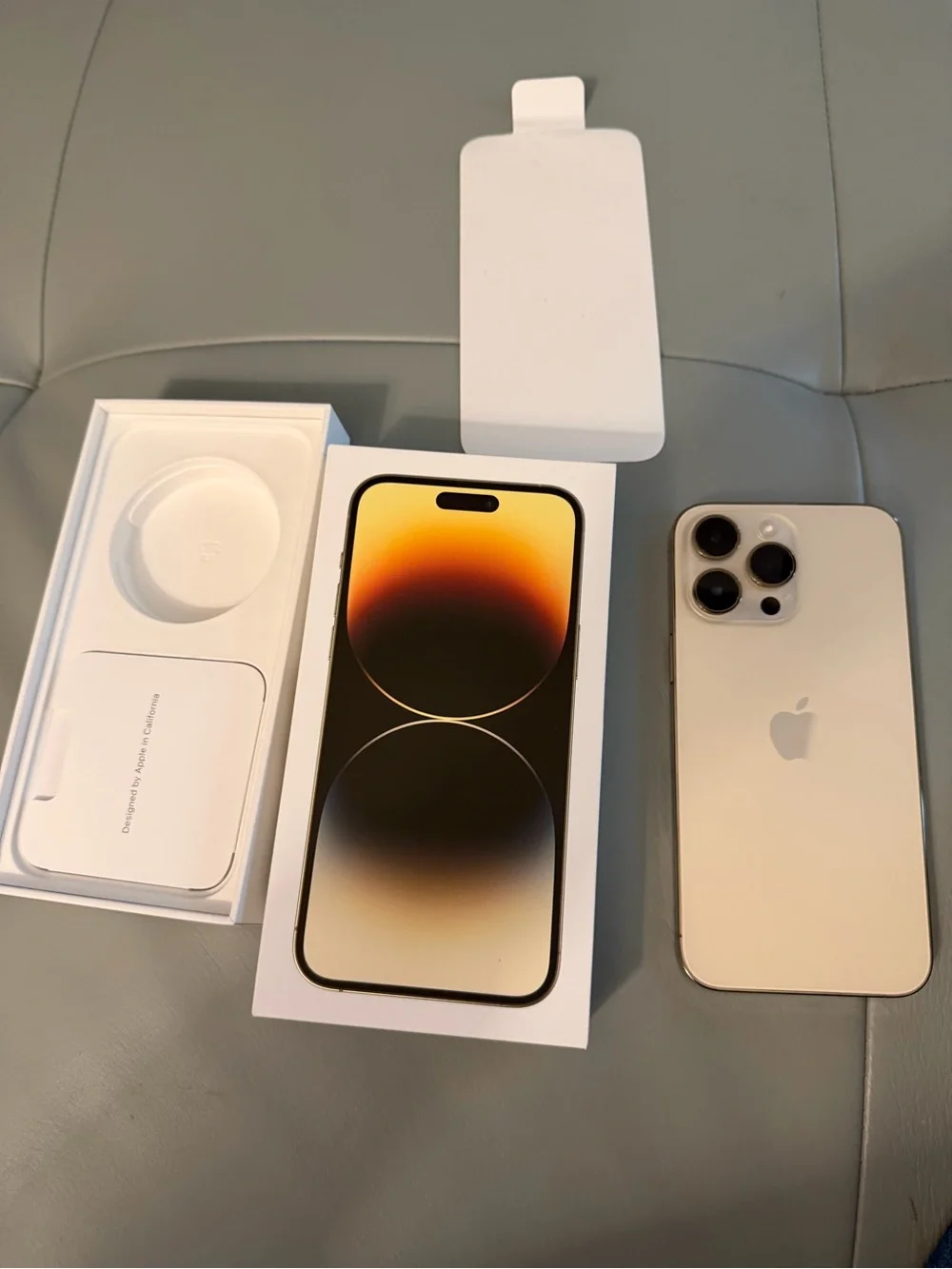 Apple iPhone 14 Pro Max in Gold and Silver Accents